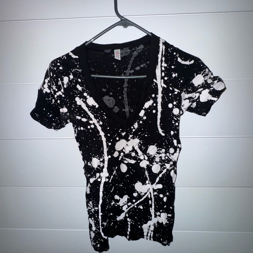 Black and White Splatter Women's Top